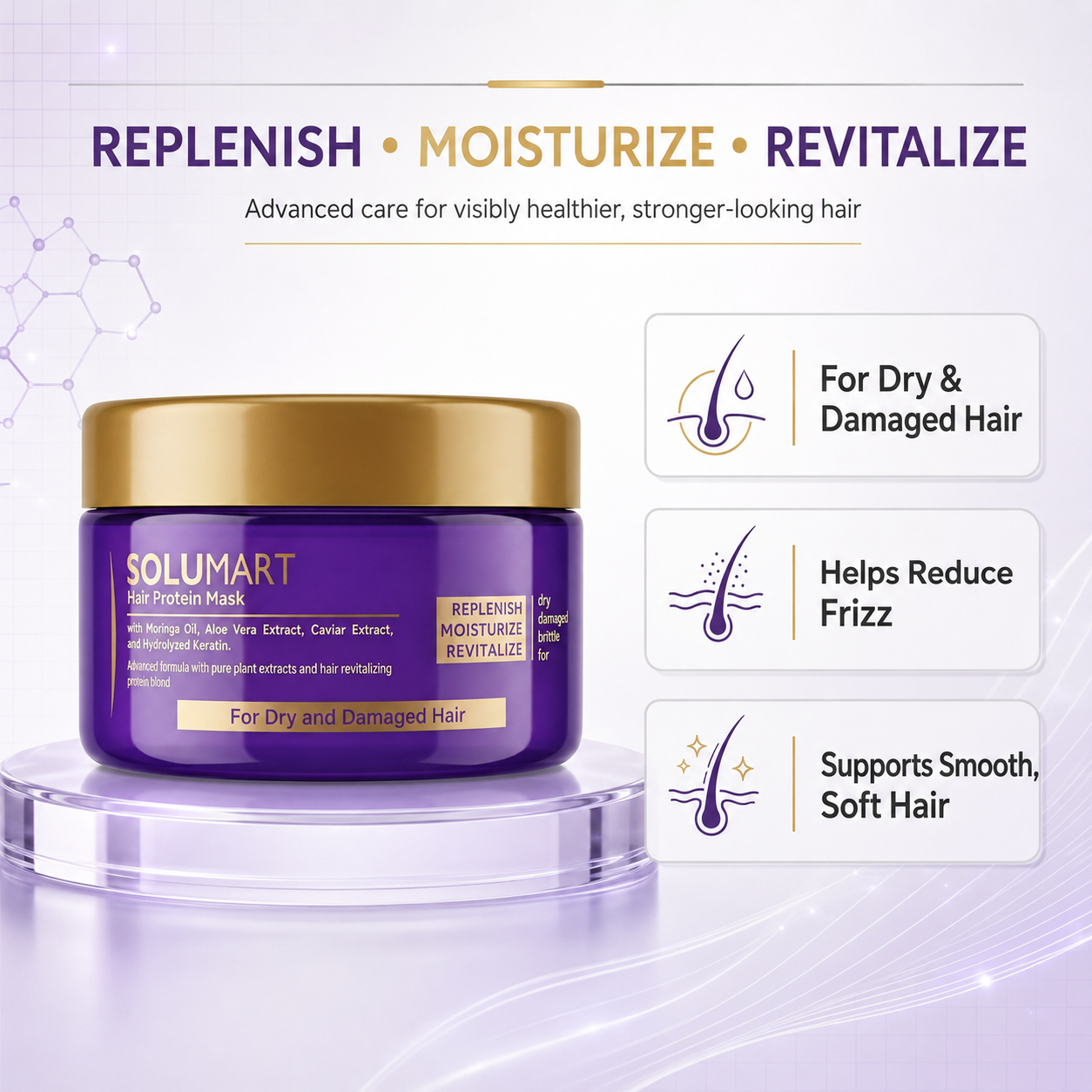 Solumart Hair Mask for Dry, Frizzy, and Brittle Hair - Image 23