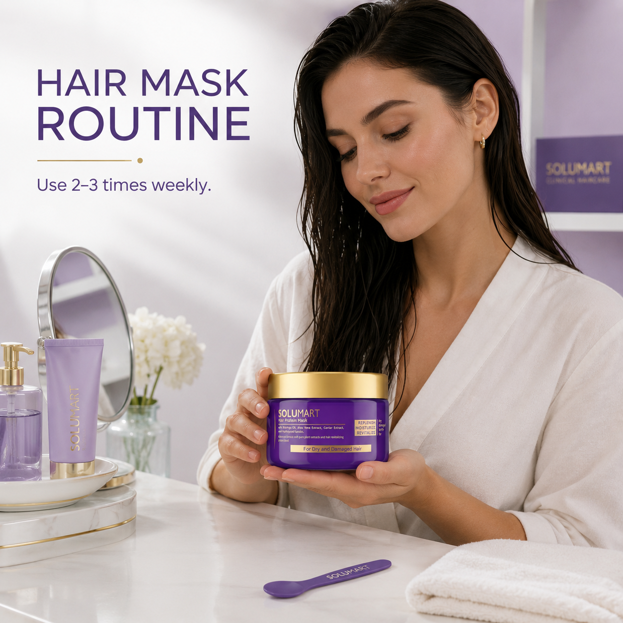 Solumart Hair Mask for Dry, Frizzy, and Brittle Hair - Image 12