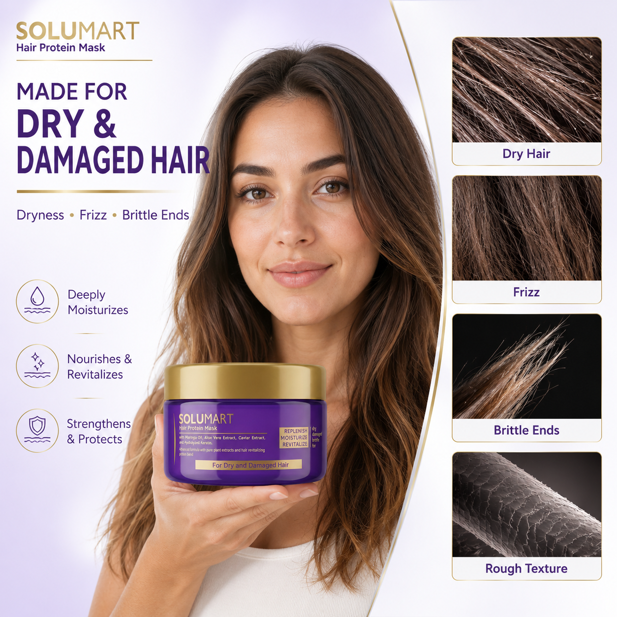 Solumart Hair Mask for Dry, Frizzy, and Brittle Hair - Image 11