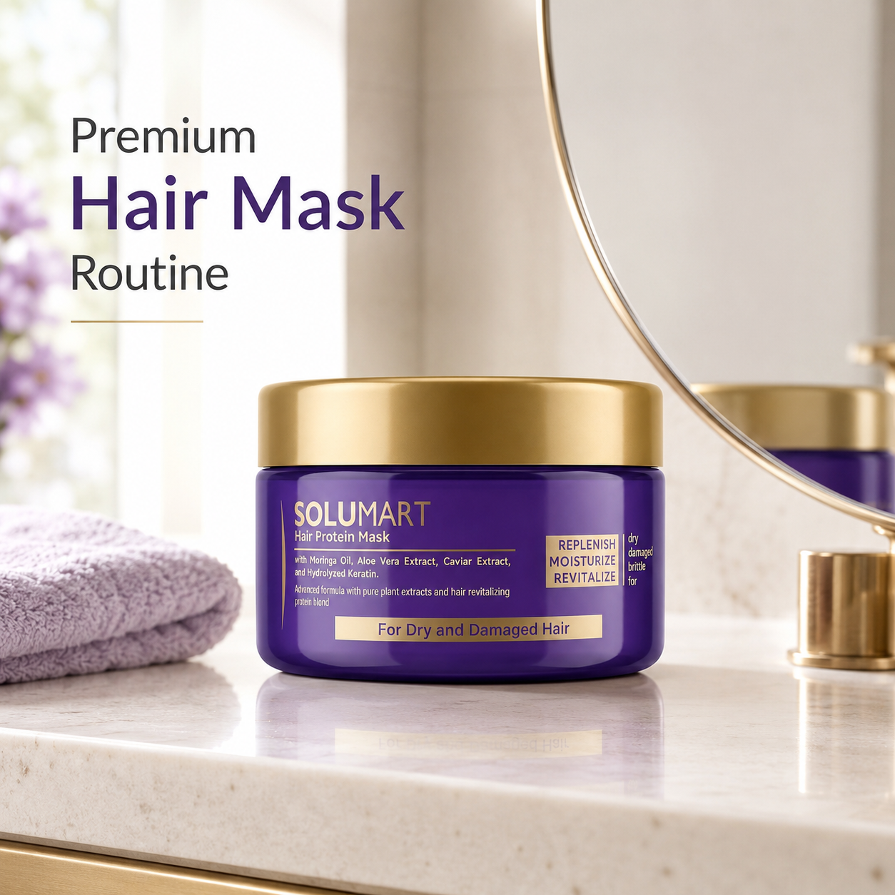 Solumart Hair Mask for Dry, Frizzy, and Brittle Hair - Image 9