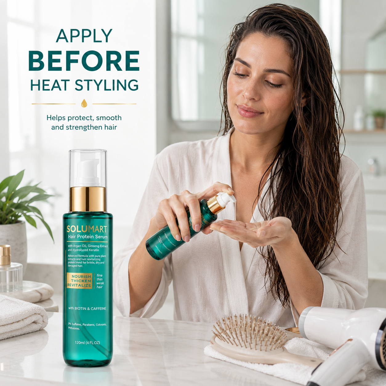 Solumart Hair Serum for dry, brittle hair & Split Ends Protector - Image 10
