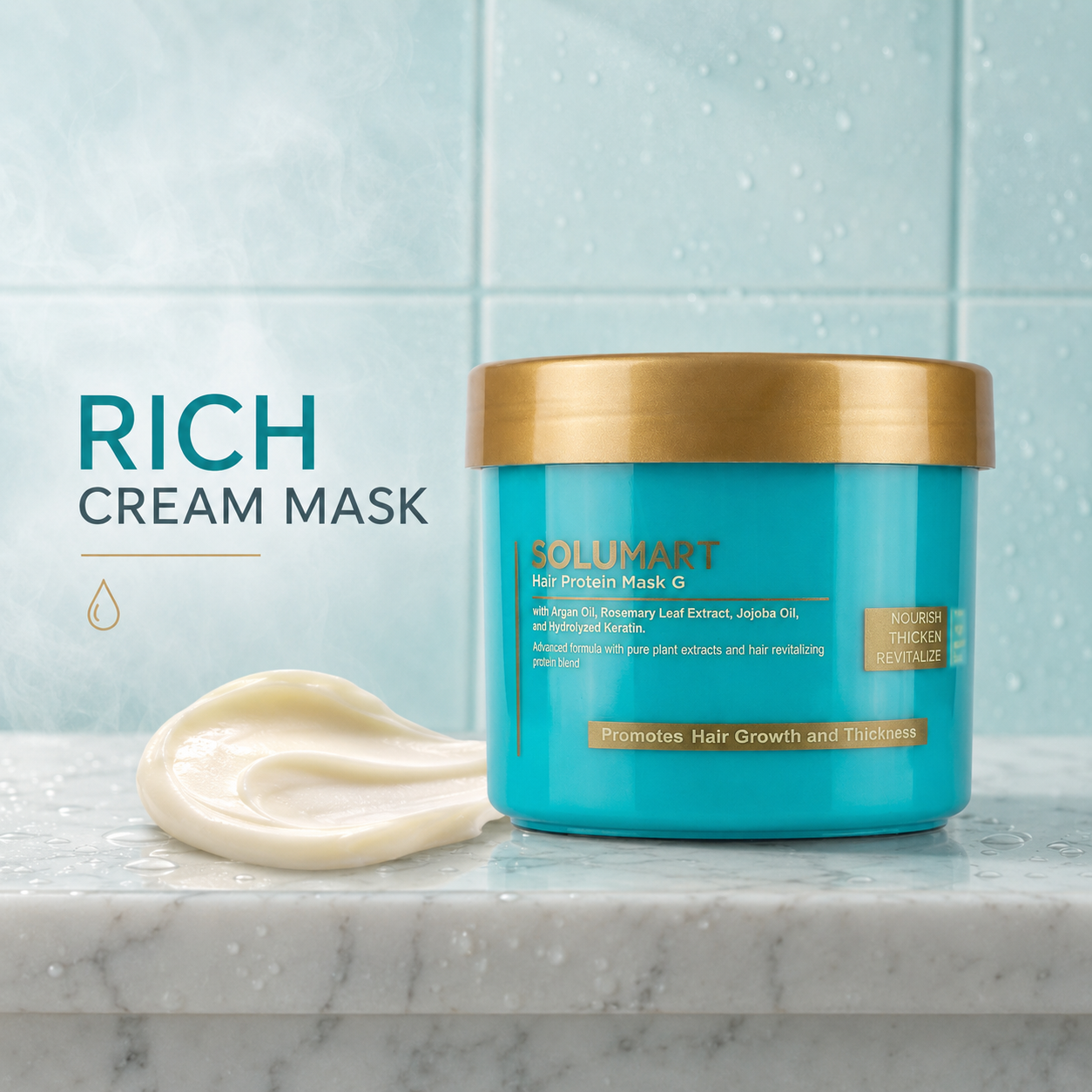 Solumart Hair Protein Mask (G). Promotes Hair Growth & Thickness - Image 10