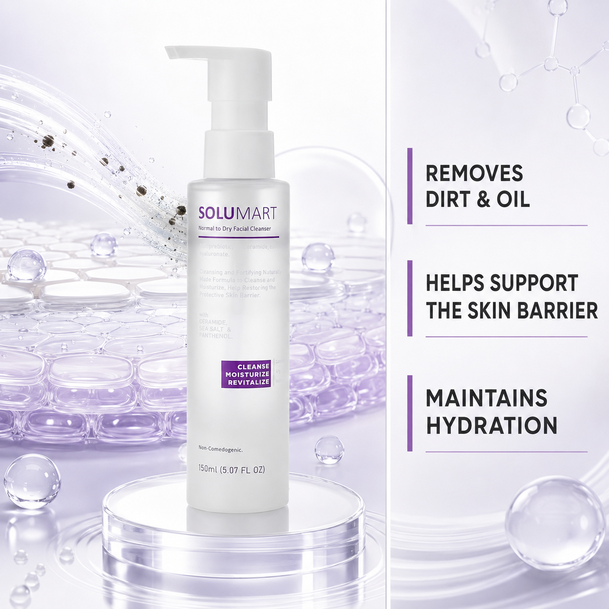 Solumart Normal to Dry facial Cleanser - Image 17
