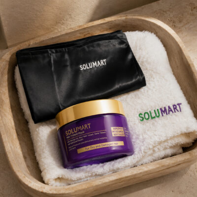 Hair Care Bundle - towel + pillow case + solumart mask 200 purple`
