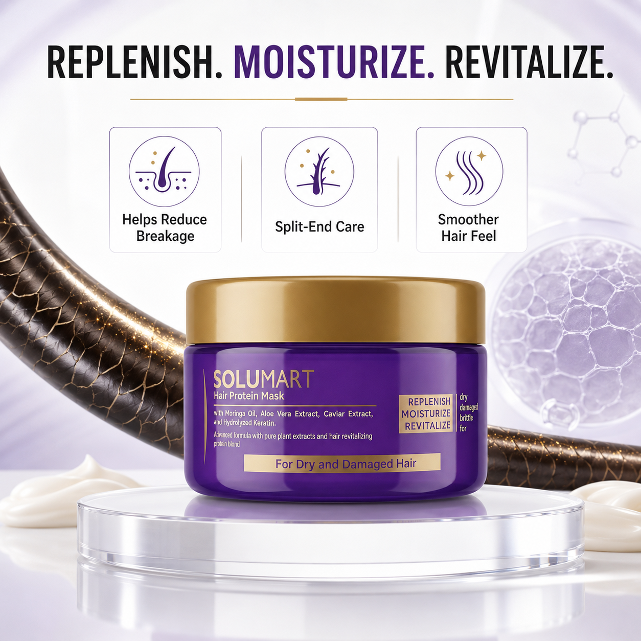 Solumart Hair Mask for Dry, Frizzy, and Brittle Hair - Image 7